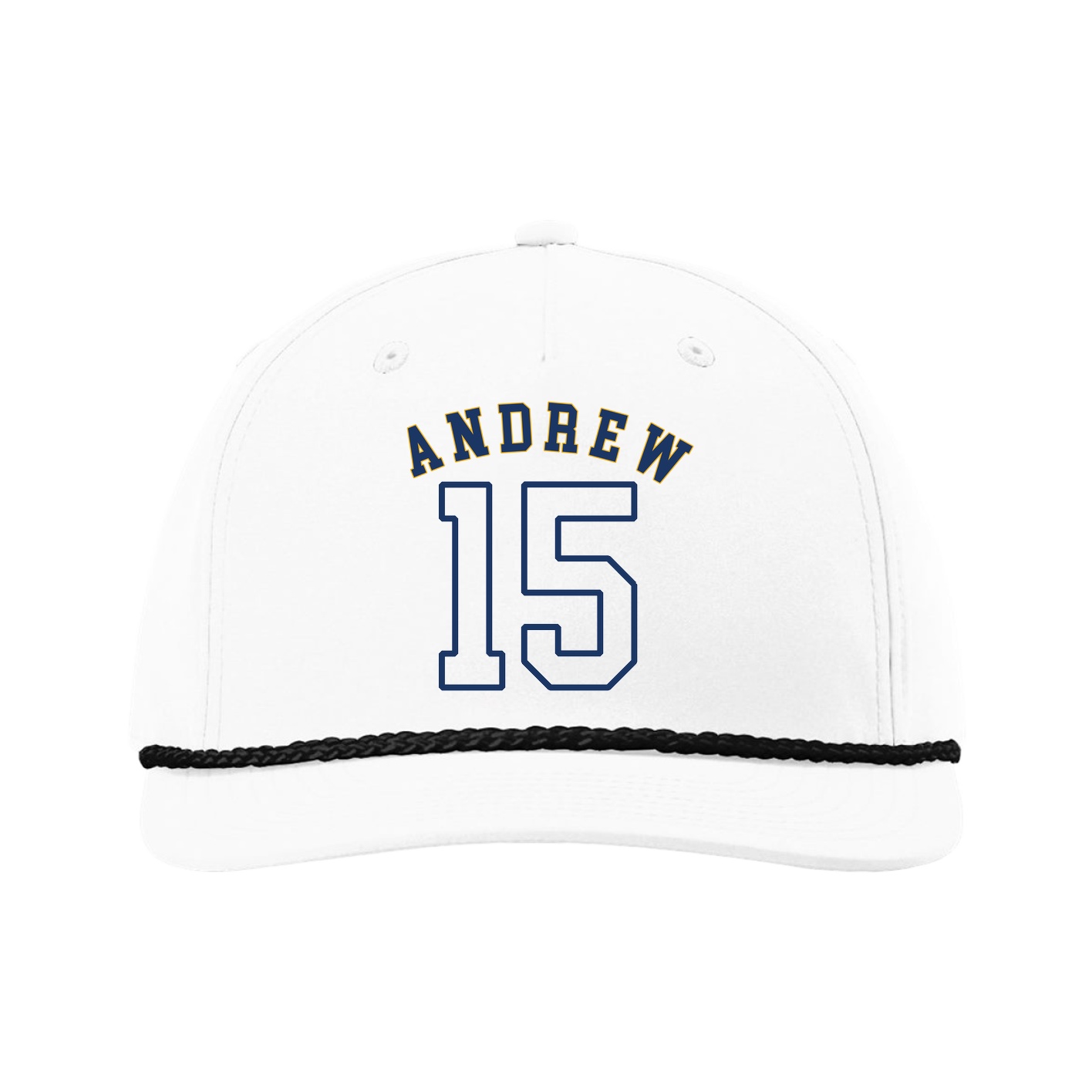 Five-Panel Classic Rope Cap — Shirsey Arch in White