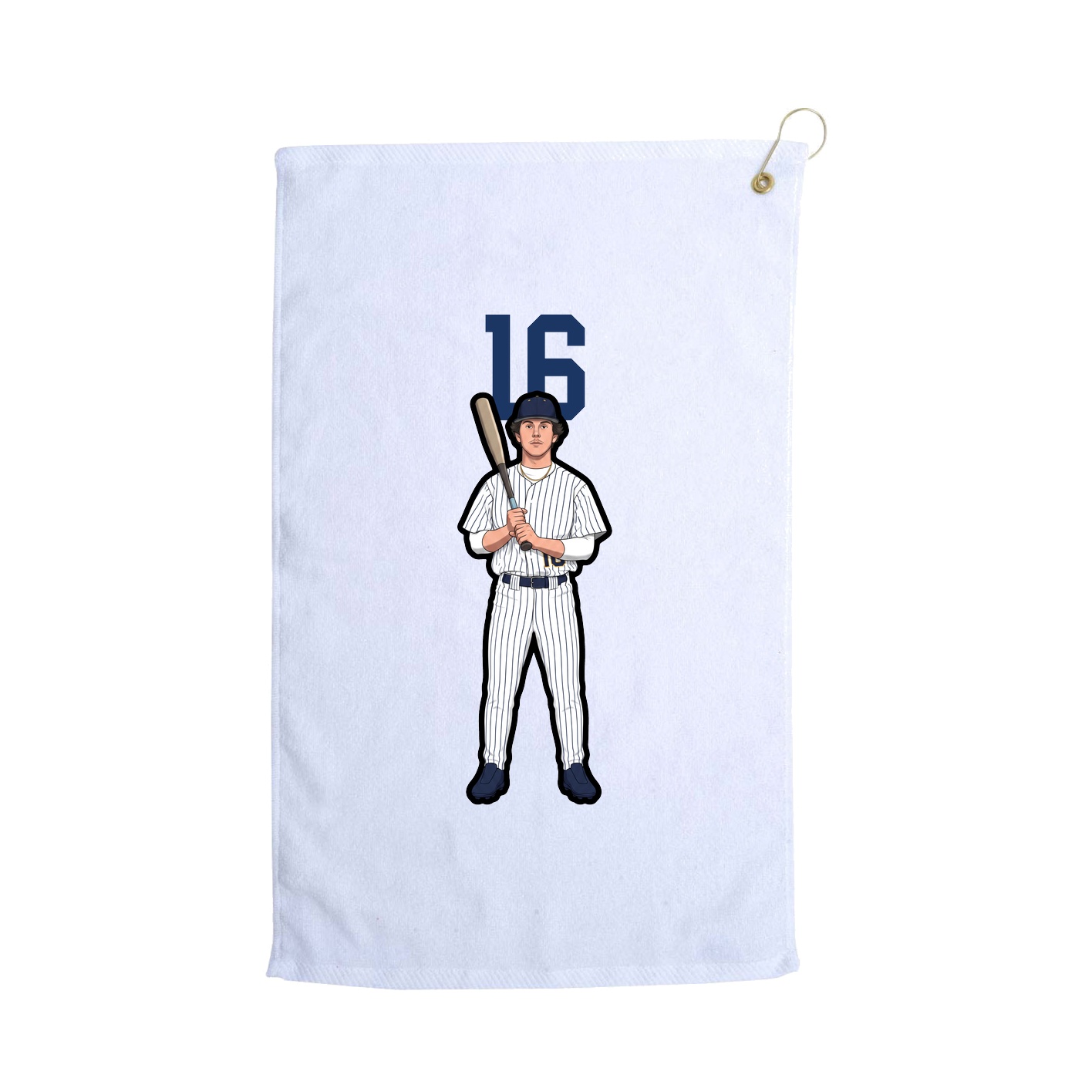 Golf Towel — Number Top in White