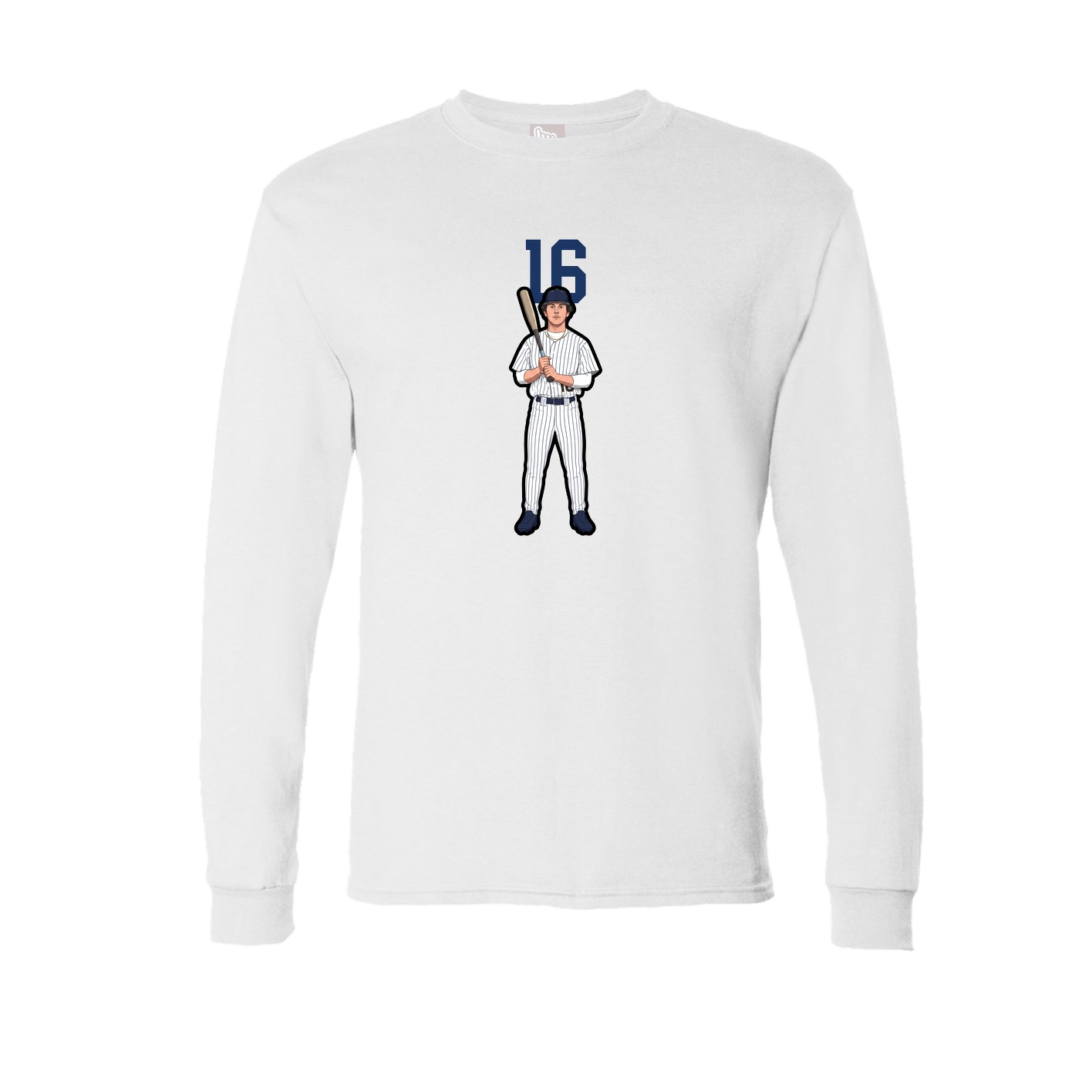 Long Sleeve Tee — Number Top in White