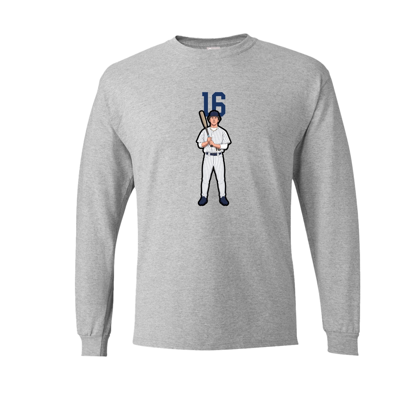 Long Sleeve Tee — Number Top in Grey