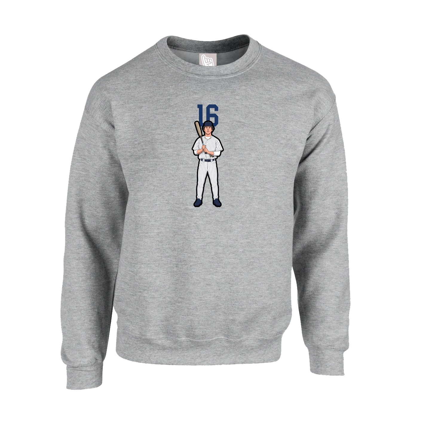 Fleece Crew — Number Top in Grey