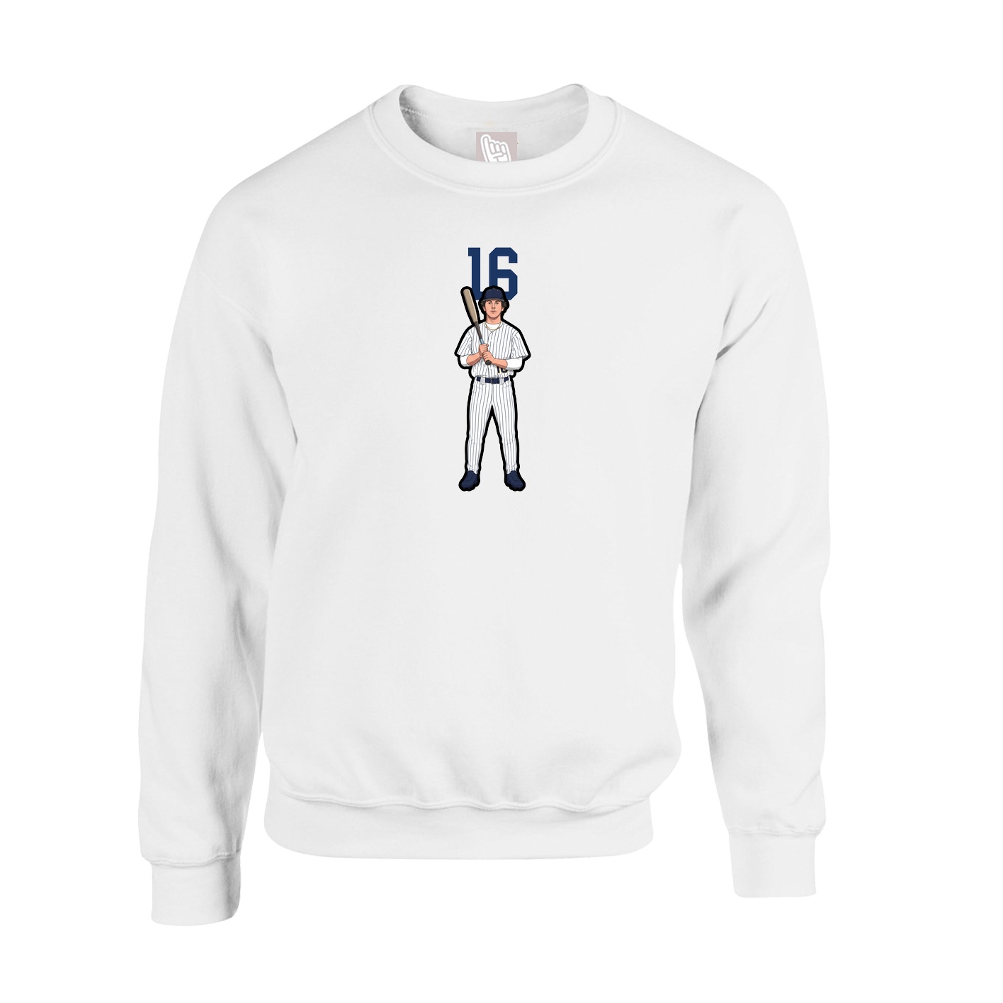 Fleece Crew — Number Top in White