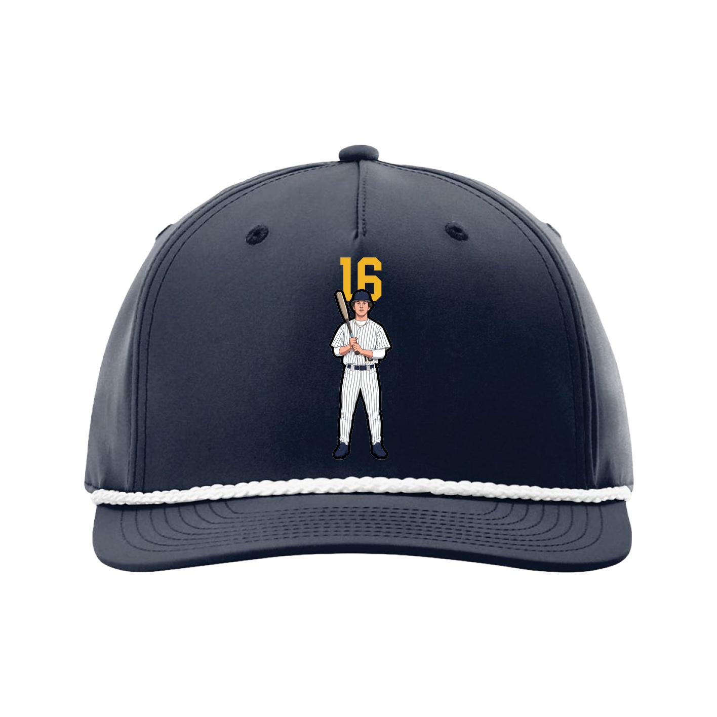 Five-Panel Classic Rope Cap — Number Top in Navy