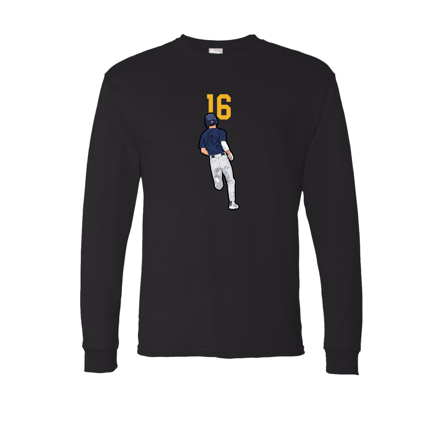 Long Sleeve Tee — Number Top in Black