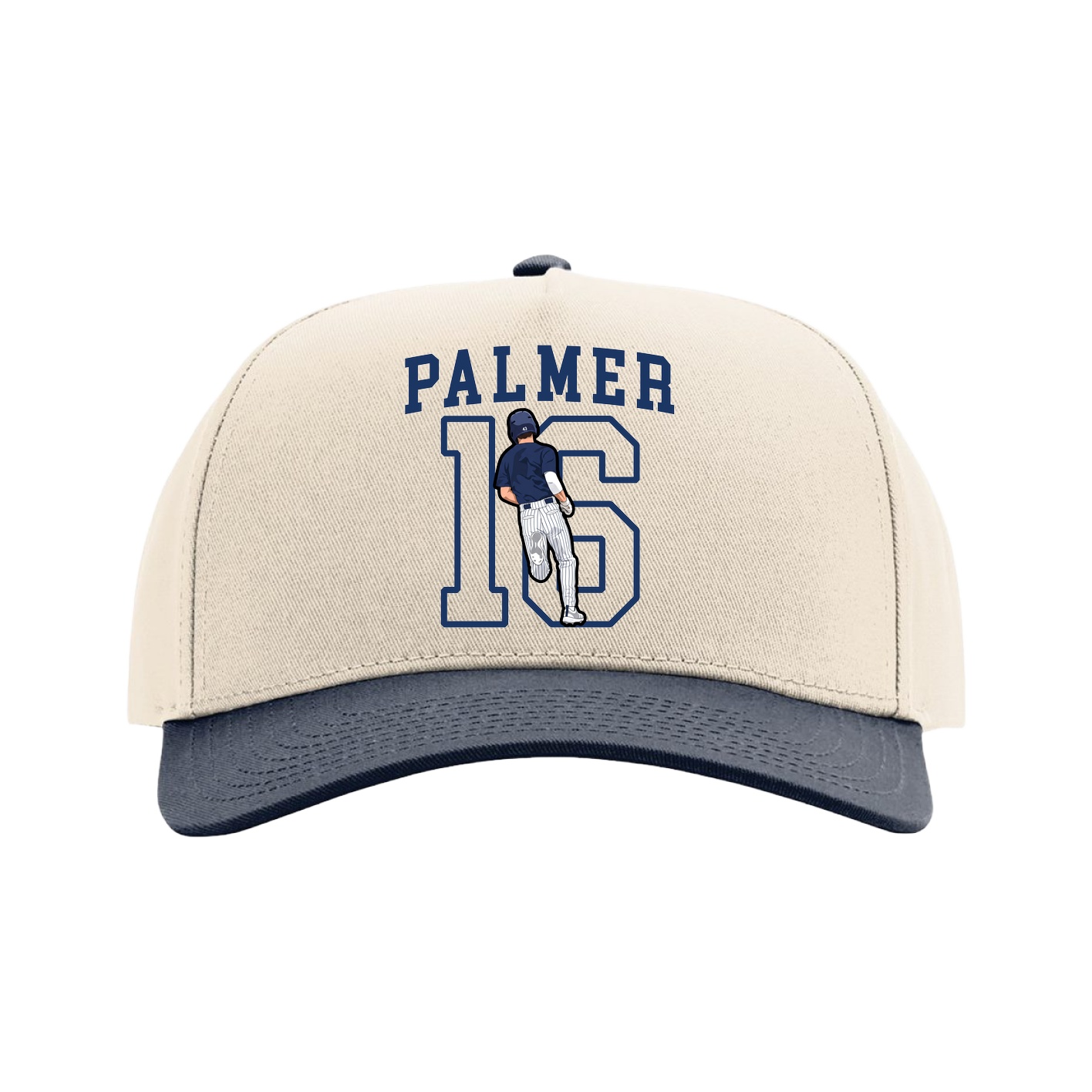 Full Fabric Five-Panel Champ Cap — Shirsey in Cream/Navy