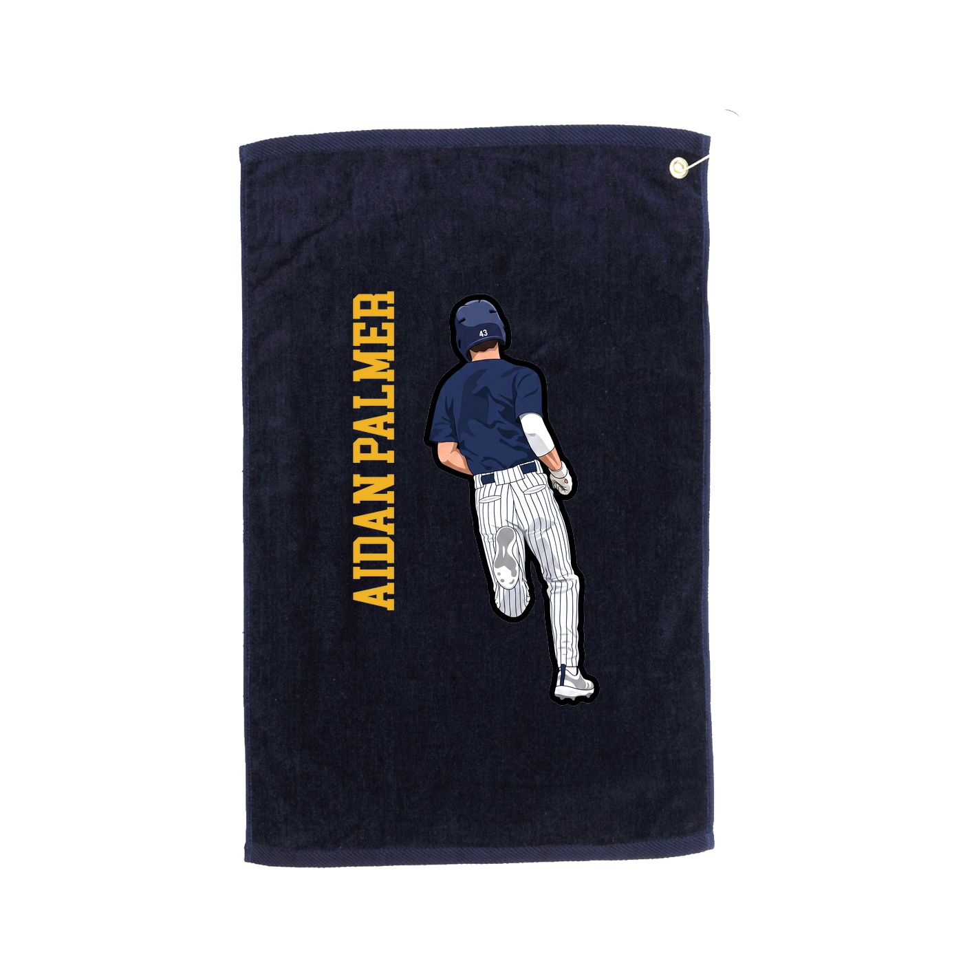 Golf Towel — Name Vertical in Navy