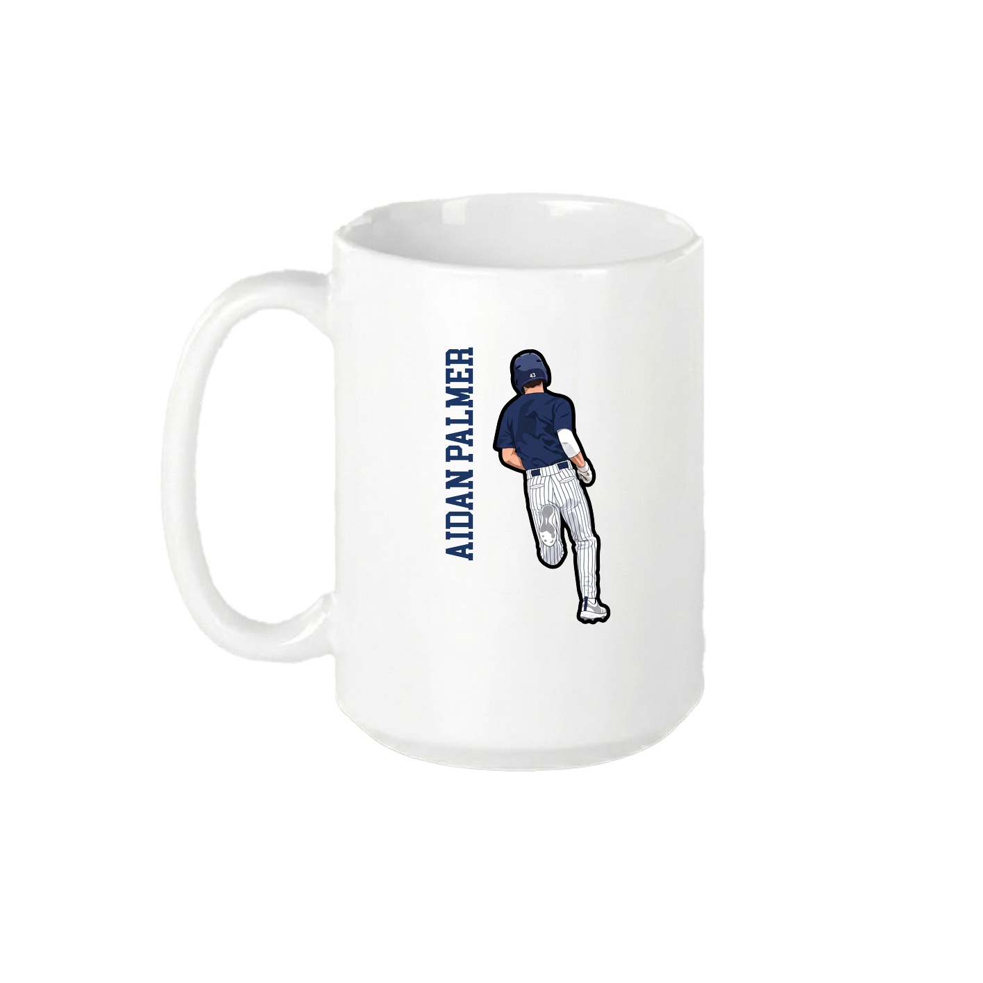 15oz Coffee Mug — Name Vertical in White