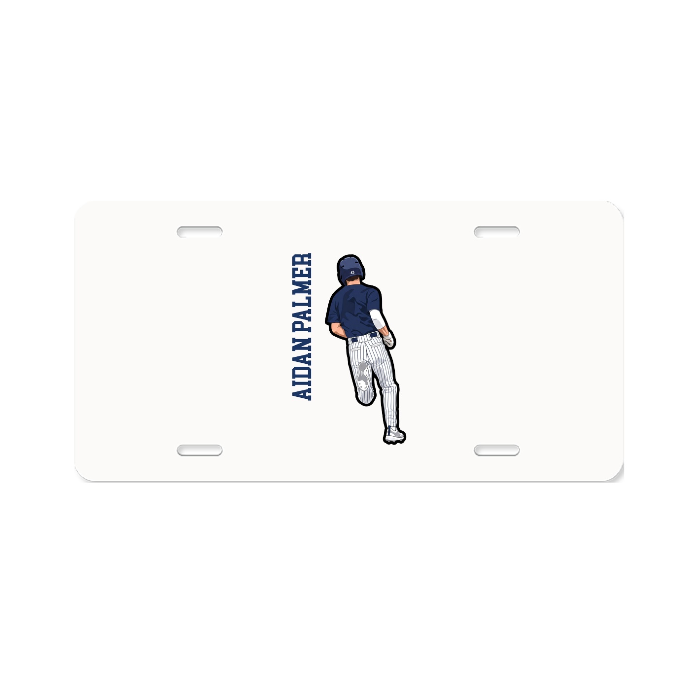 License Plate — Name Vertical in Classic