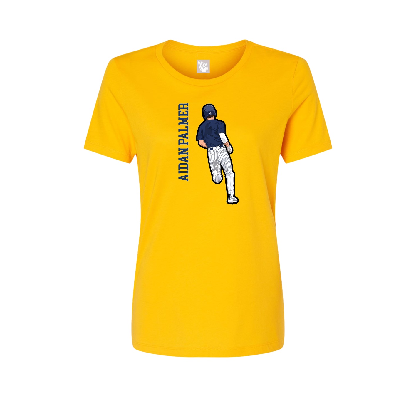 Womens Tee — Name Vertical in Gold