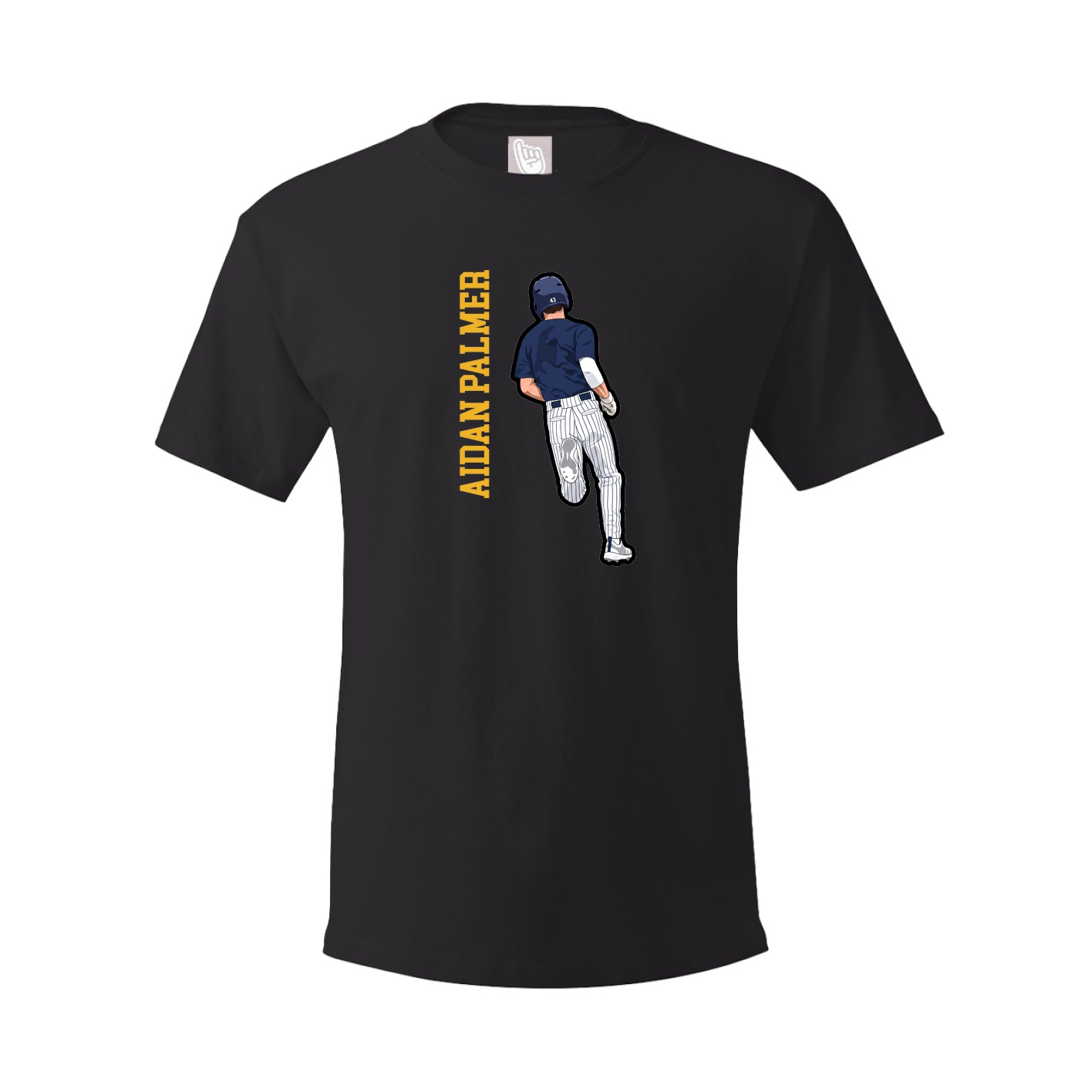 Youth Tee — Name Vertical in Black