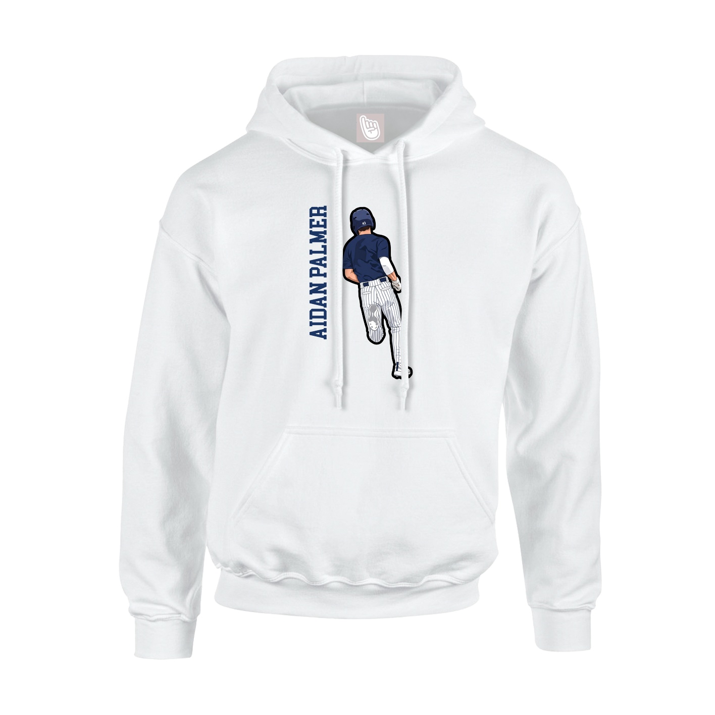 Youth Hoodie — Name Vertical in White