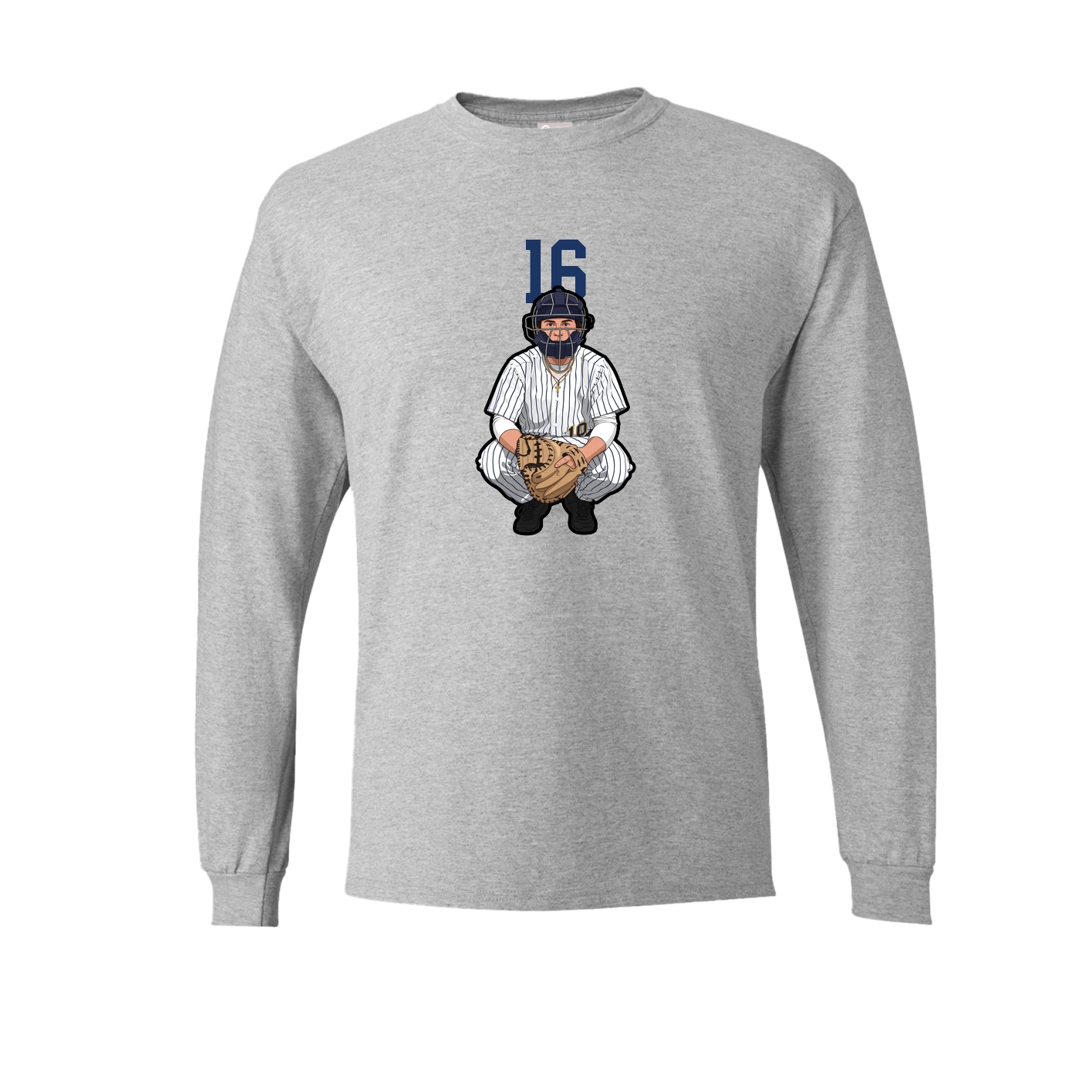 Long Sleeve Tee — Number Top in Grey