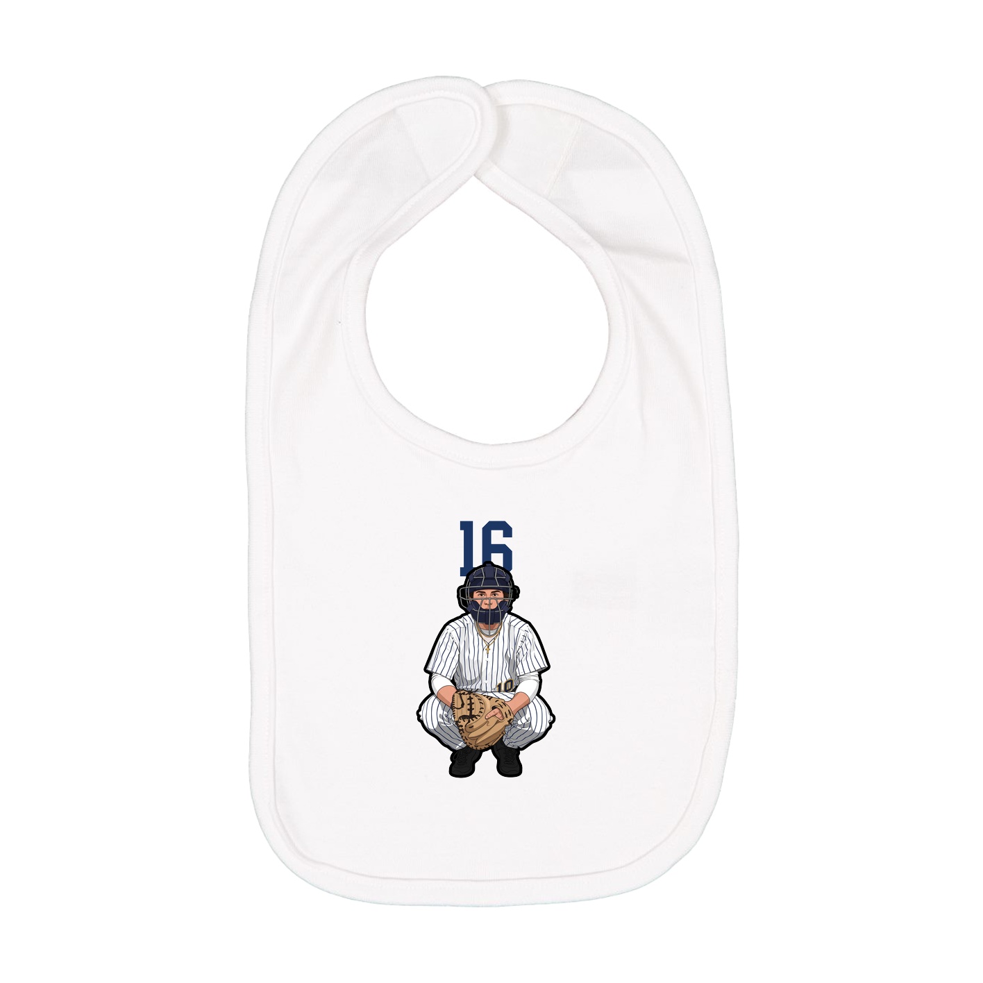 Infant Bib — Number Top in White