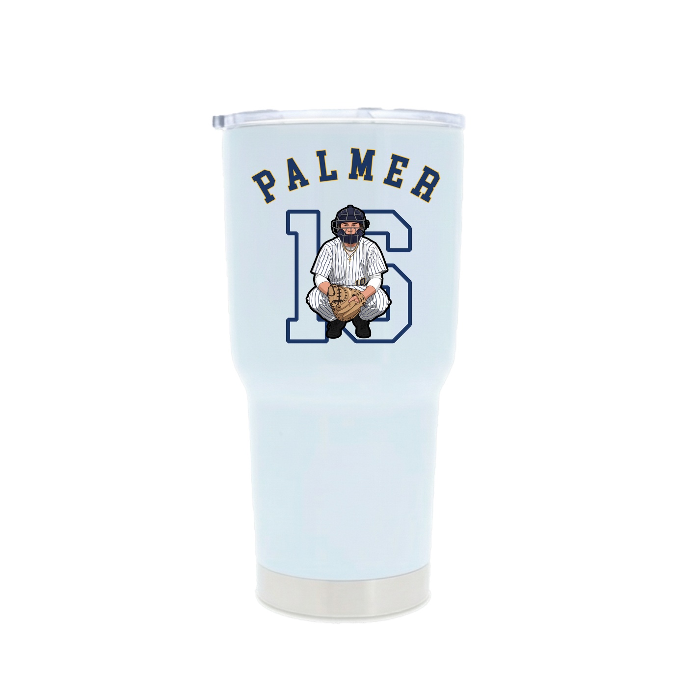 30oz Stainless Steel Tumbler — Shirsey Arch in White