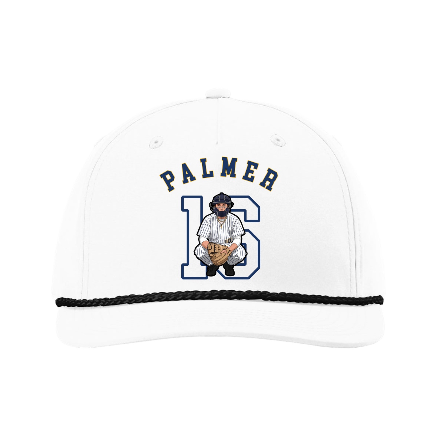 Five-Panel Classic Rope Cap — Shirsey Arch in White