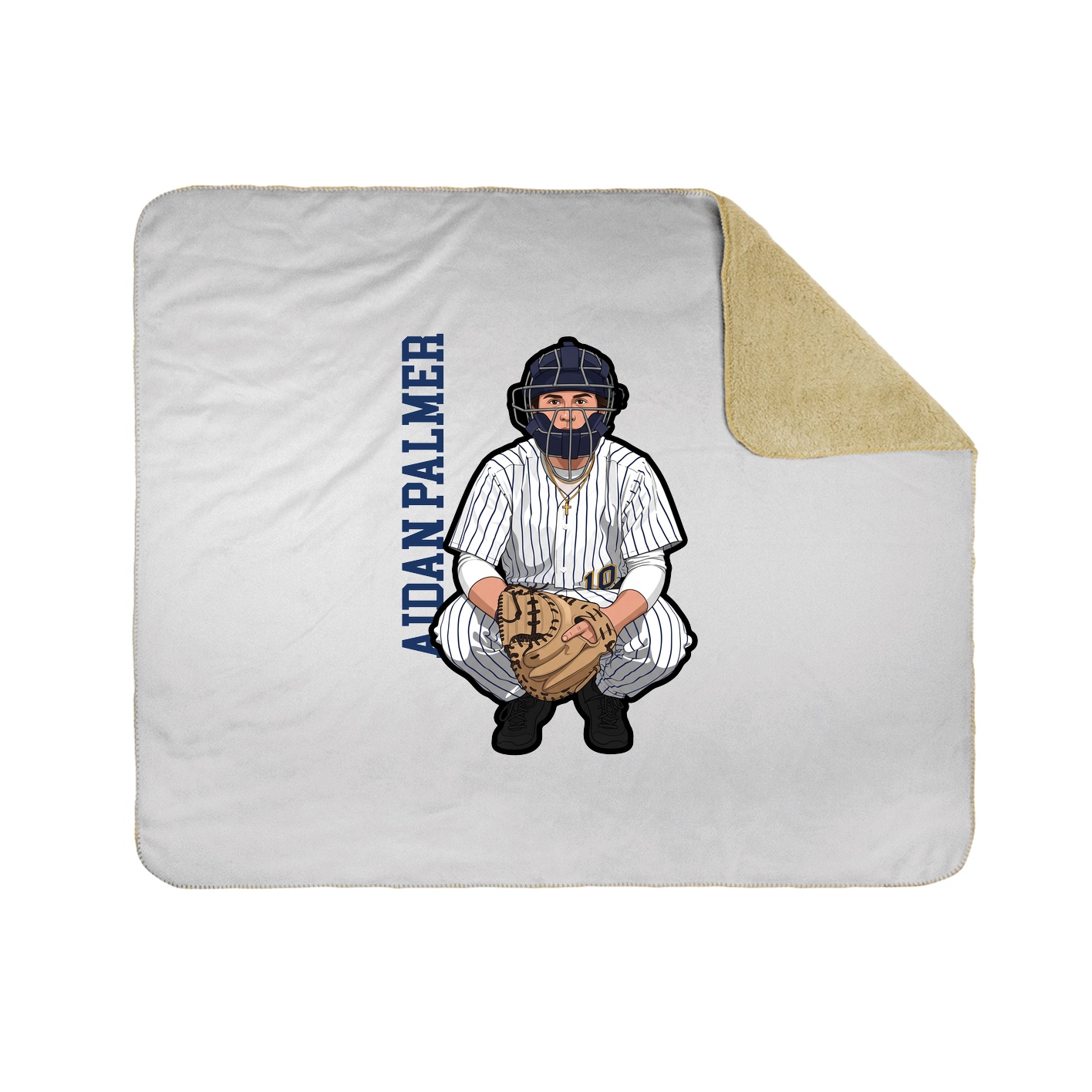 Throw Blanket — Name Vertical in White