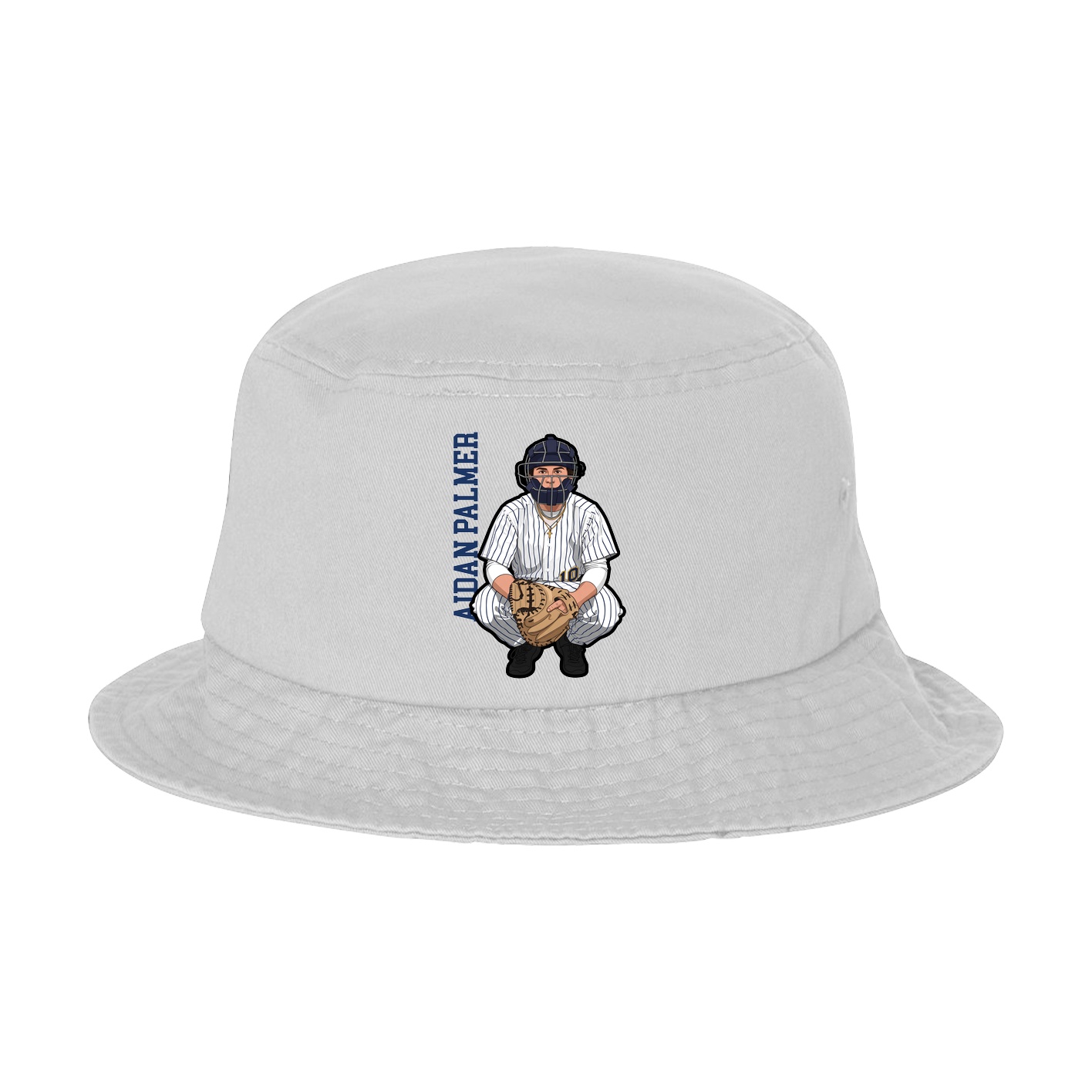 Bucket Cap — Name Vertical in White