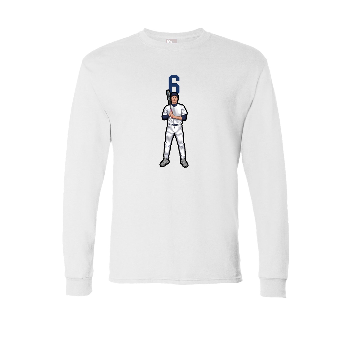 Long Sleeve Tee — Number Top in White