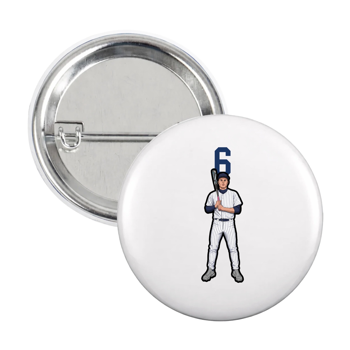 Game Day Button — Number Top in White