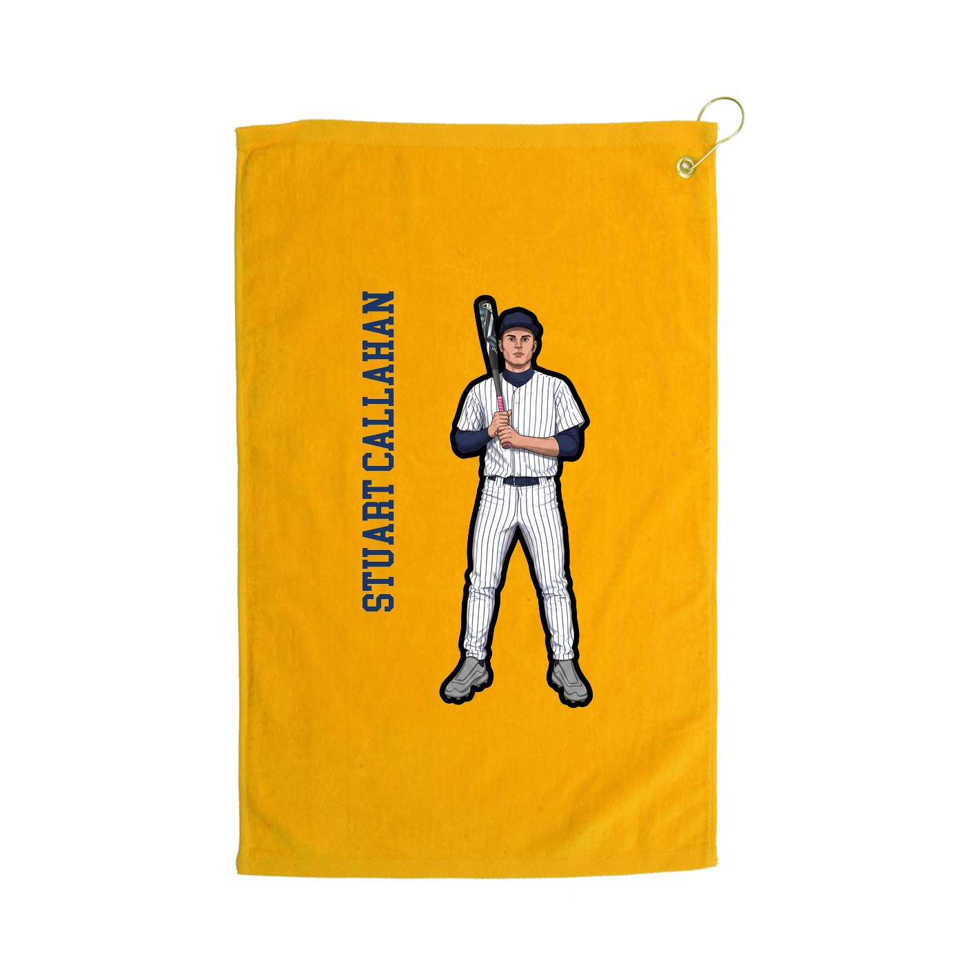 Golf Towel — Name Vertical in Gold