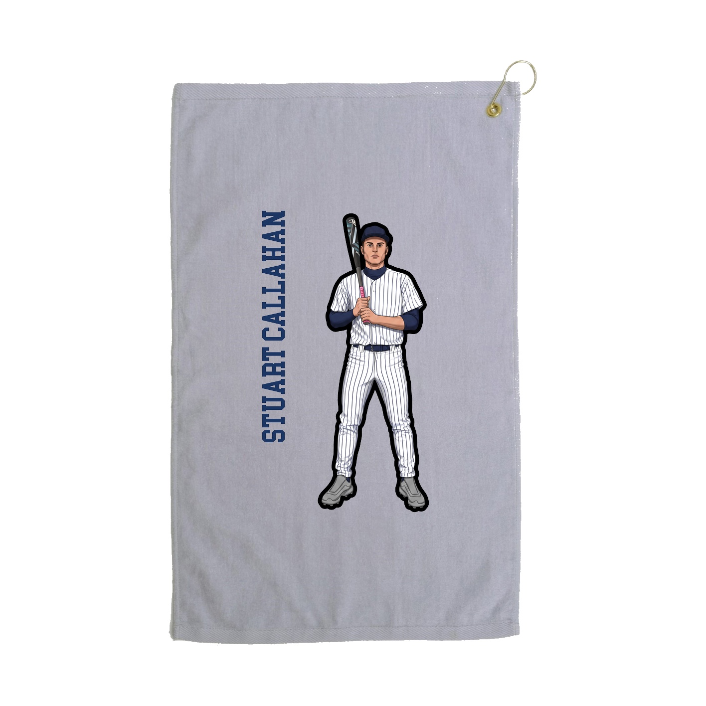 Golf Towel — Name Vertical in Grey