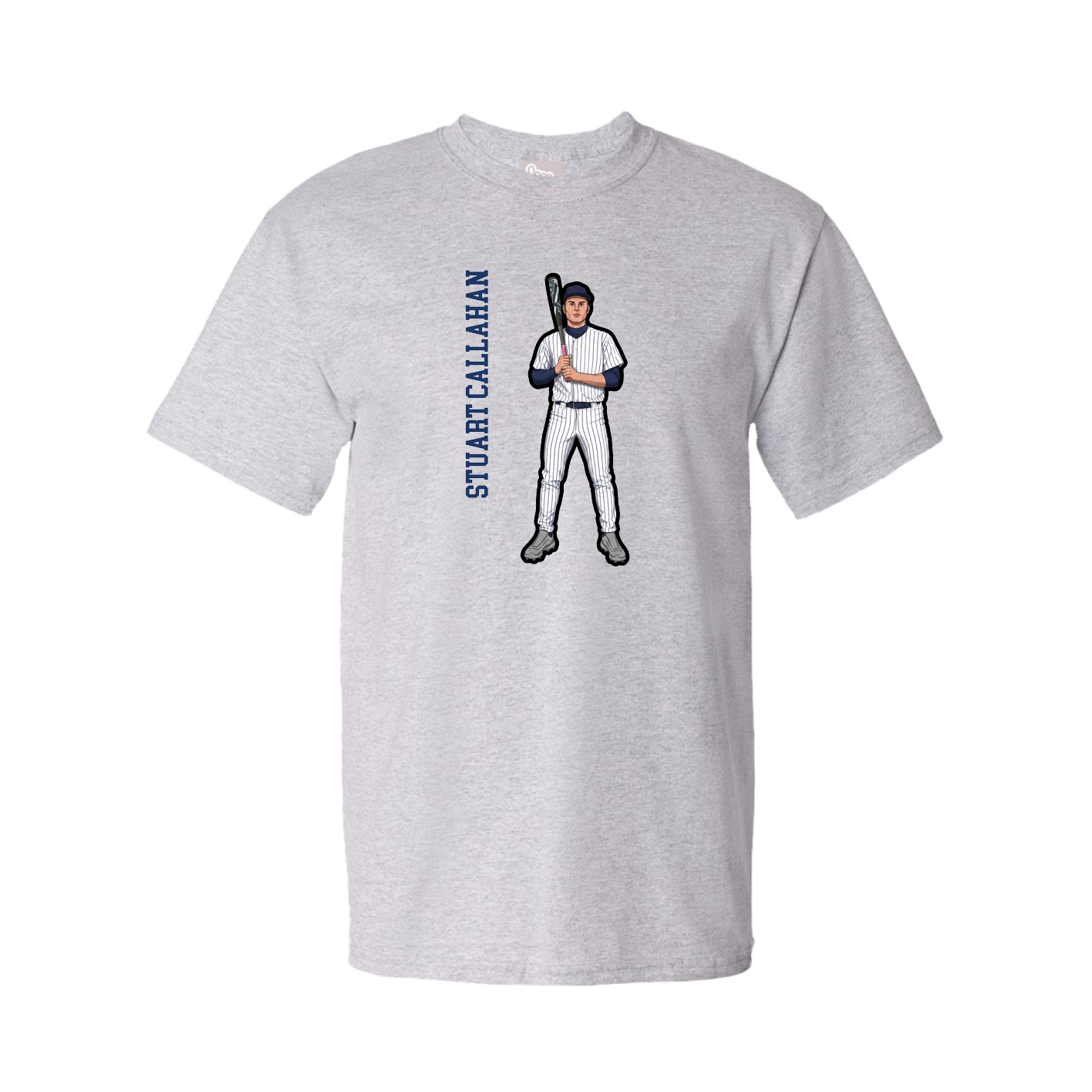 Tee — Name Vertical in Grey
