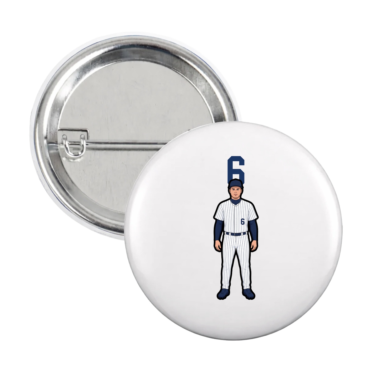 Game Day Button — Number Top in White