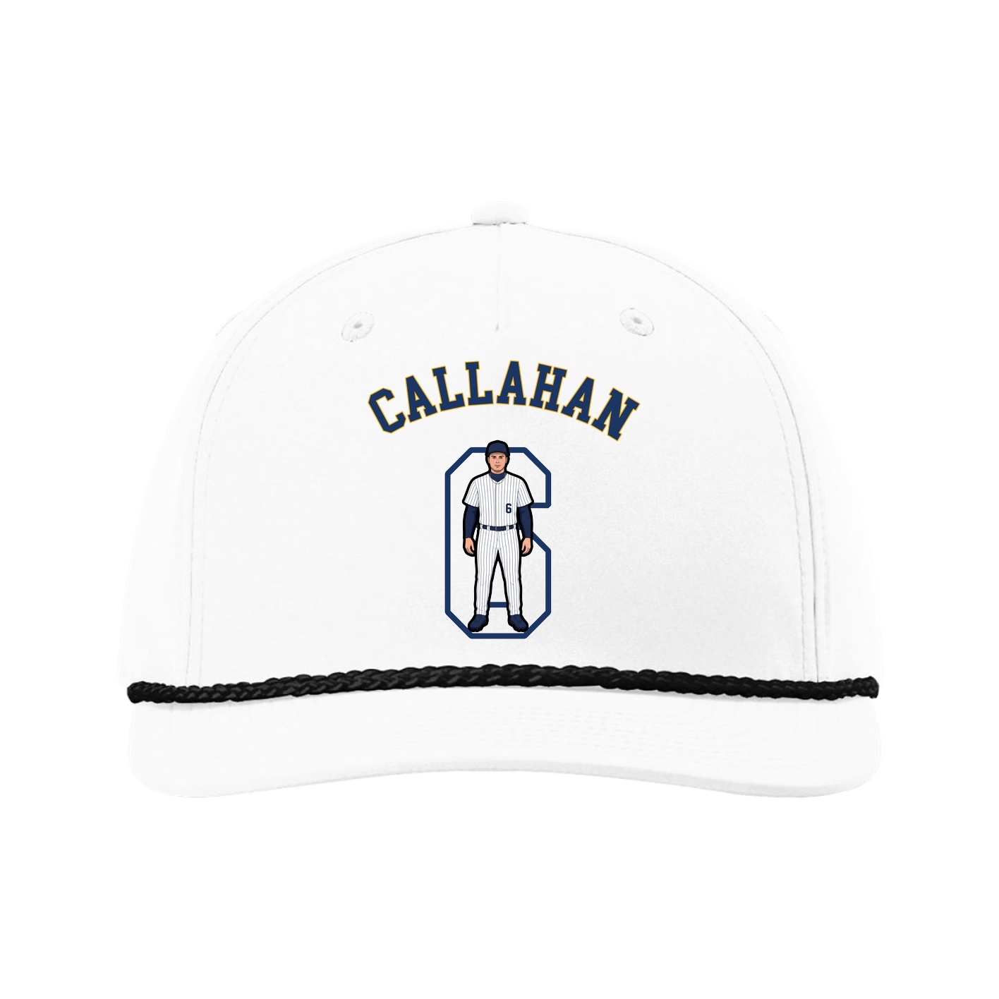 Five-Panel Classic Rope Cap — Shirsey Arch in White