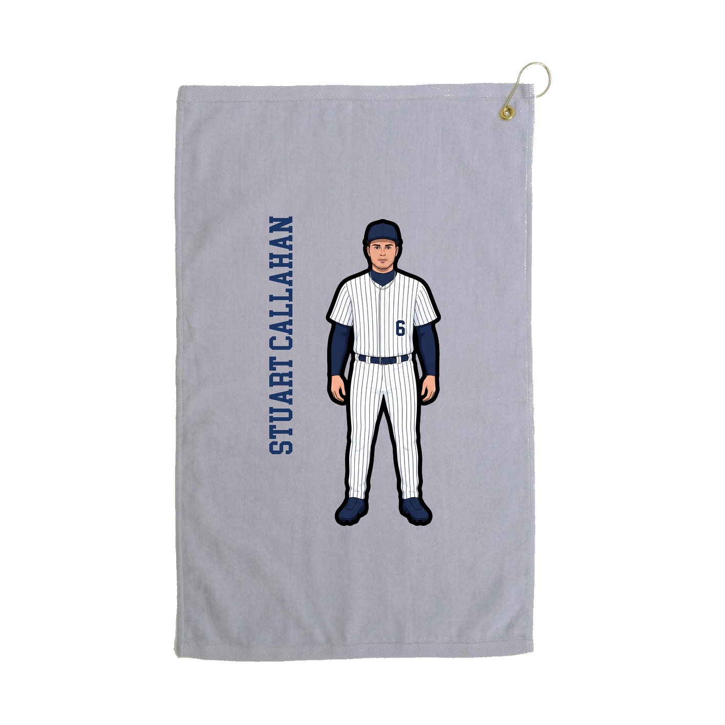 Golf Towel — Name Vertical in Grey