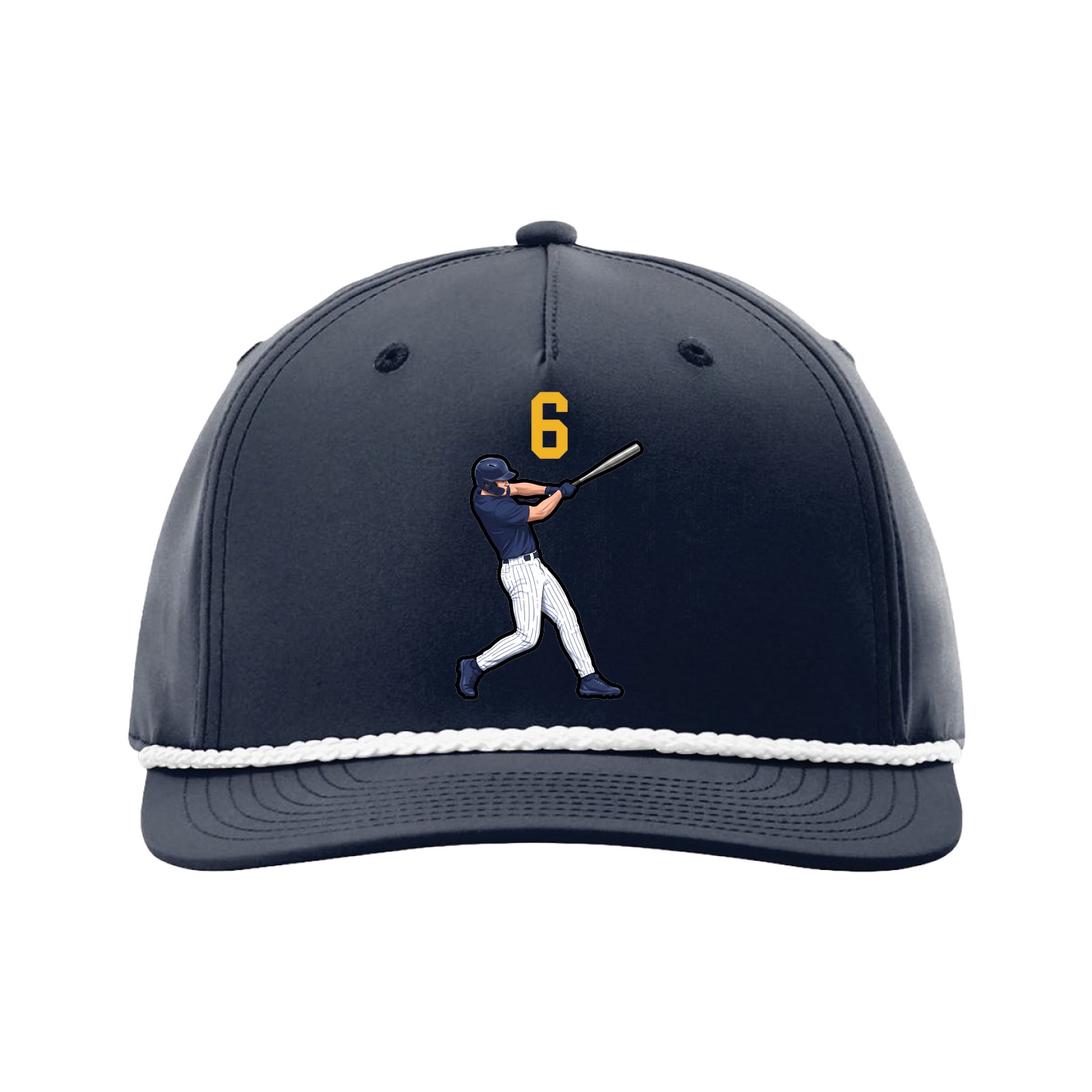 Five-Panel Classic Rope Cap — Number Top in Navy