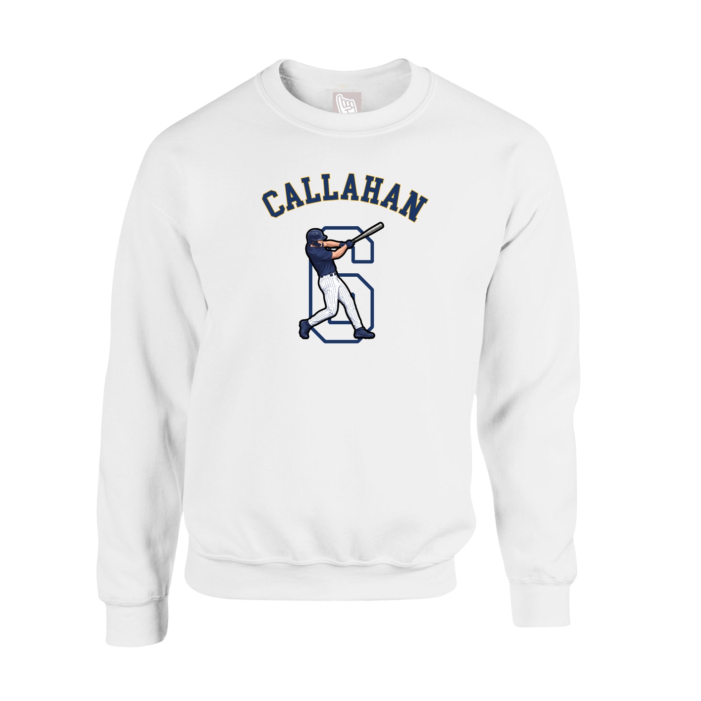 Fleece Crew — Shirsey Arch in White