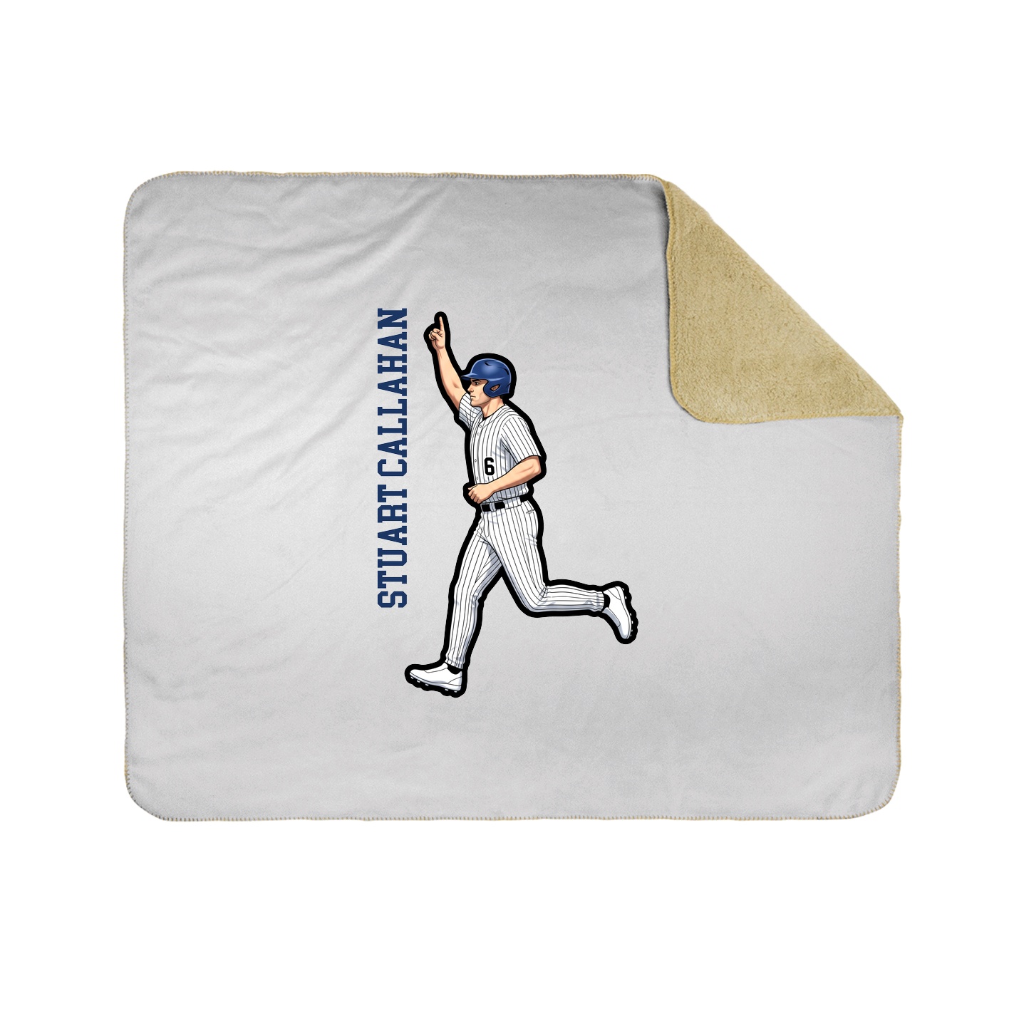 Throw Blanket — Name Vertical in White
