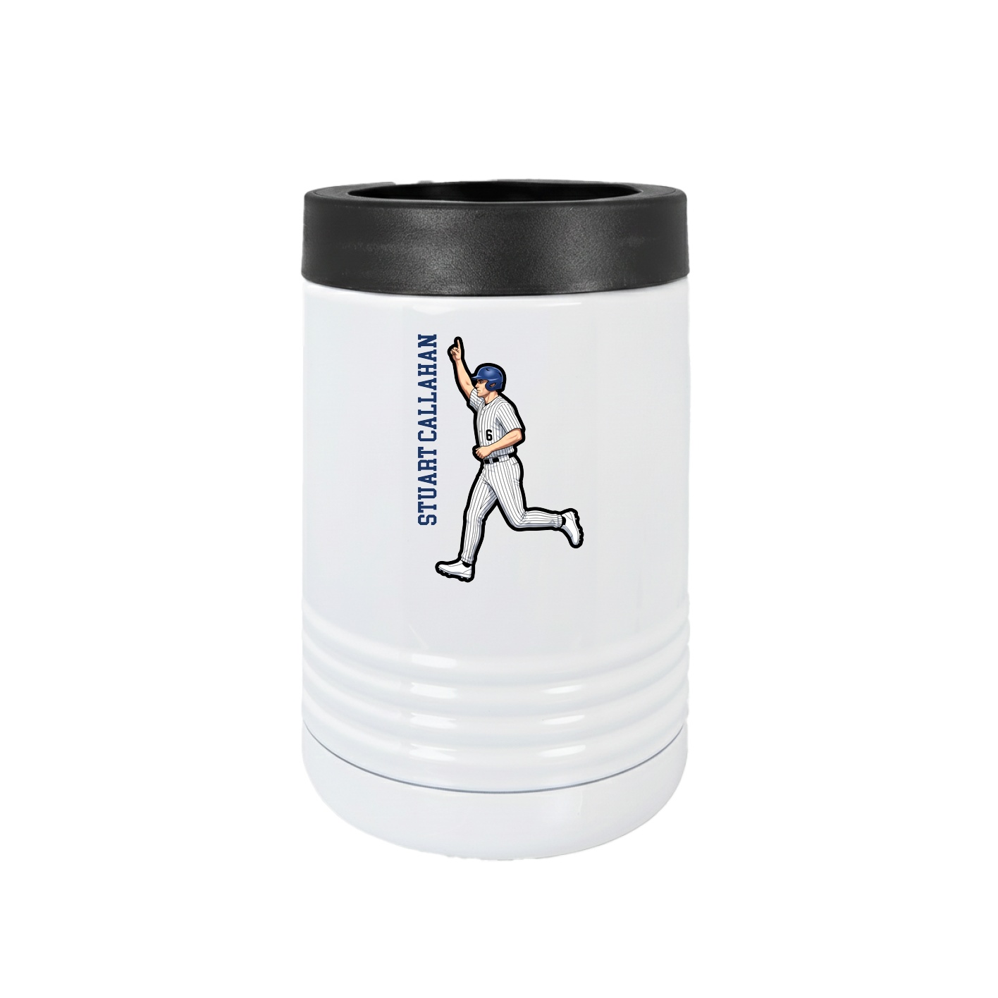 Beverage Holder — Name Vertical in White