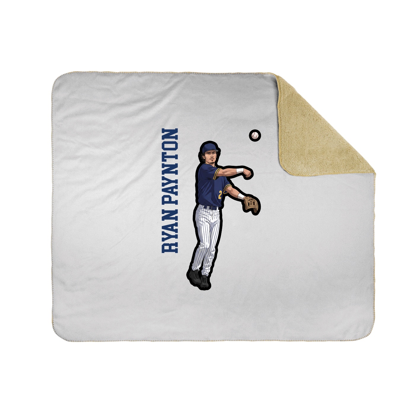 Throw Blanket — Name Vertical in White