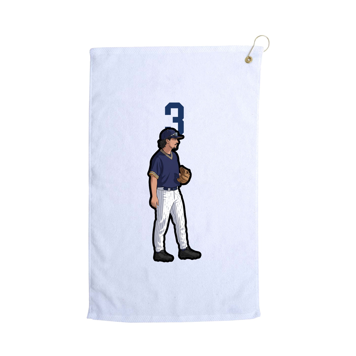 Golf Towel — Number Top in White