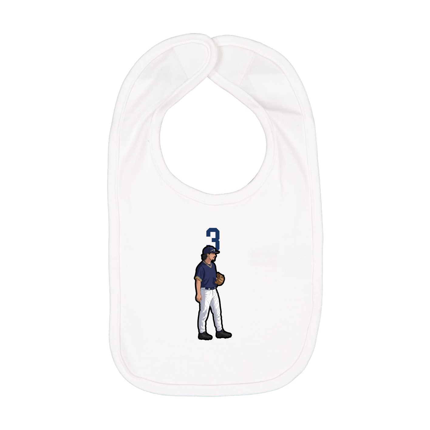 Infant Bib — Number Top in White