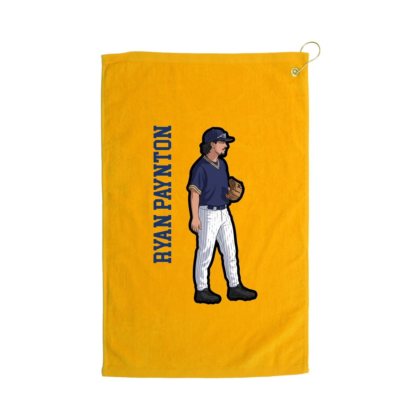 Golf Towel — Name Vertical in Gold