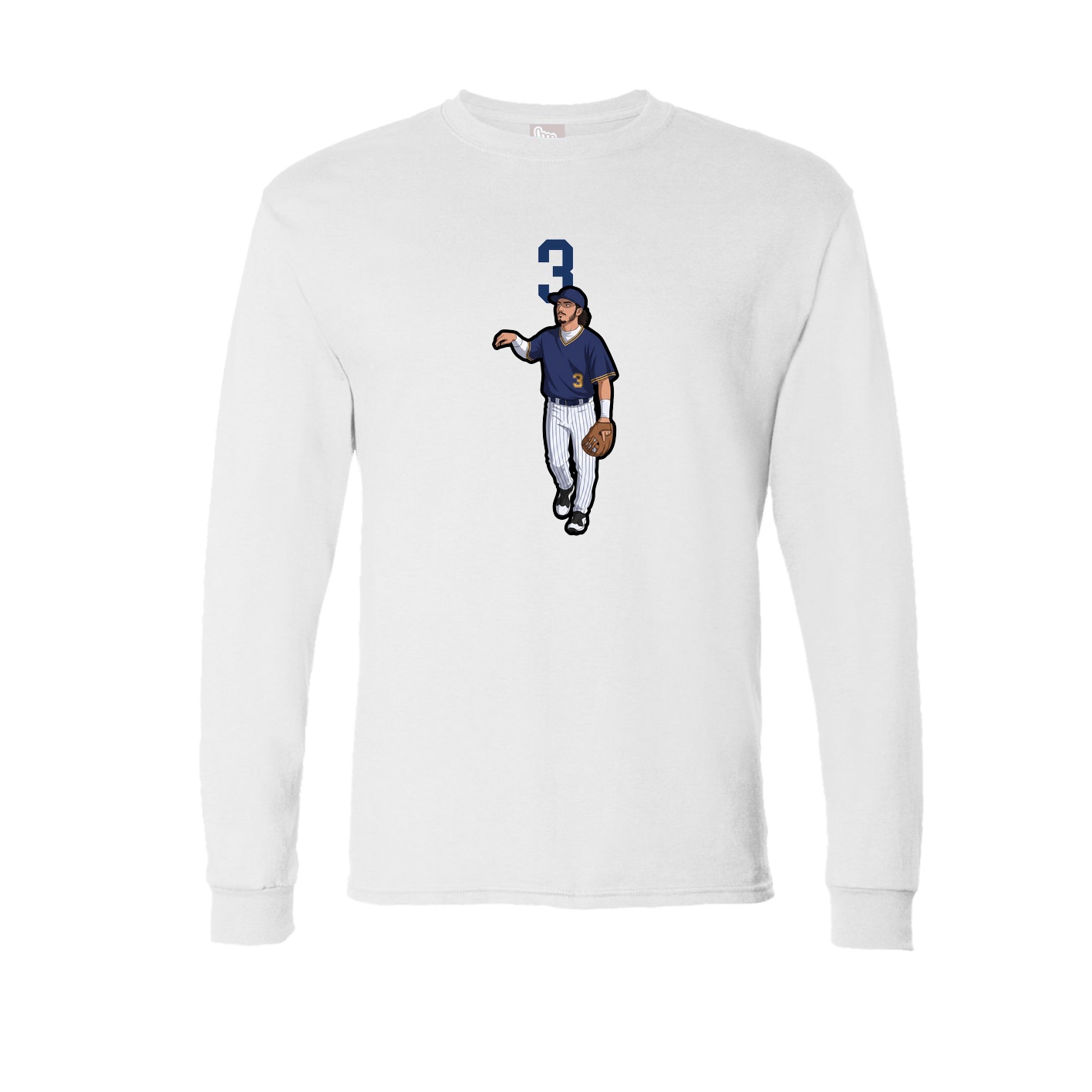 Long Sleeve Tee — Number Top in White