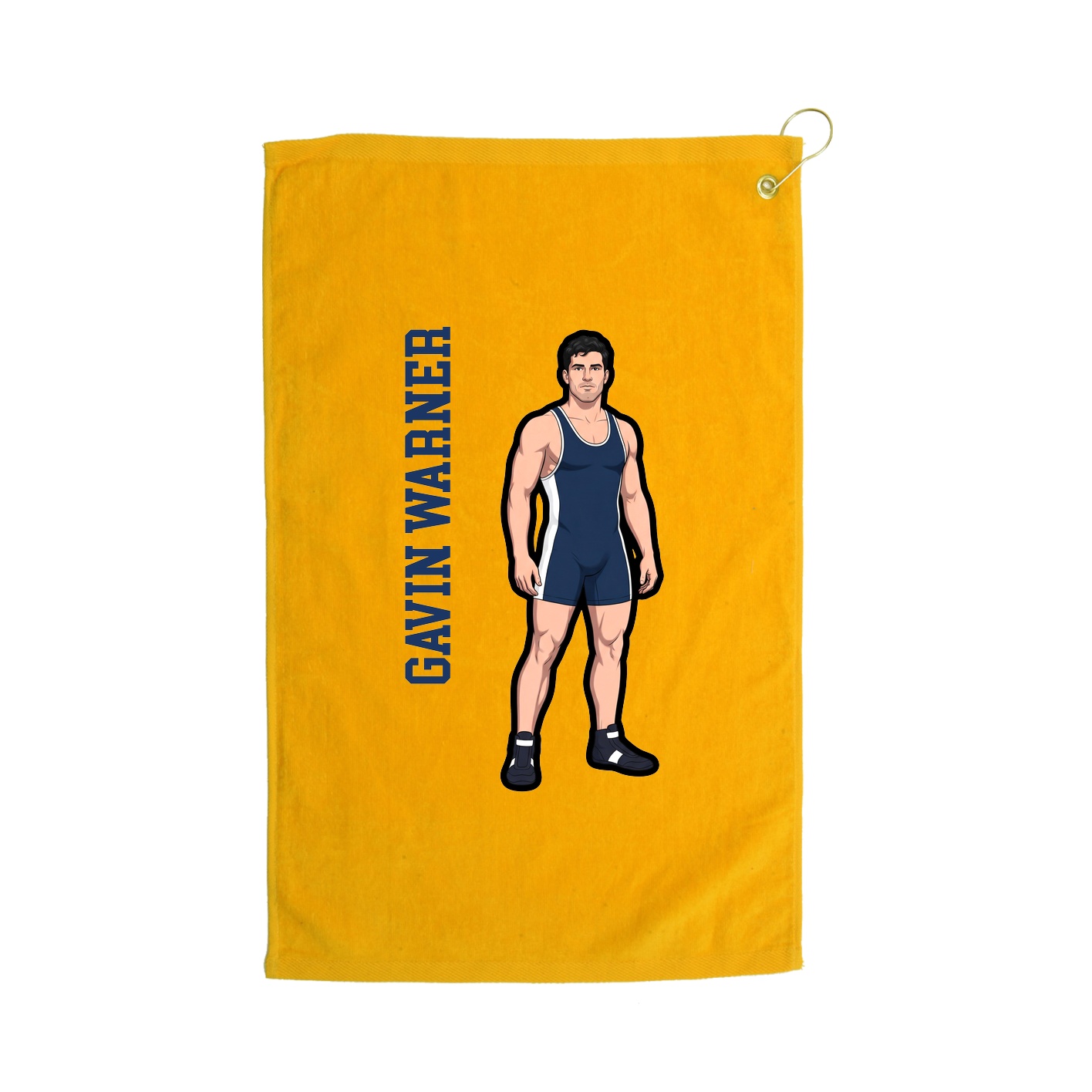 Golf Towel — Name Vertical in Gold