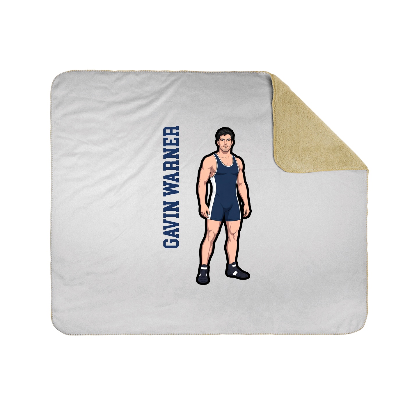 Throw Blanket — Name Vertical in White