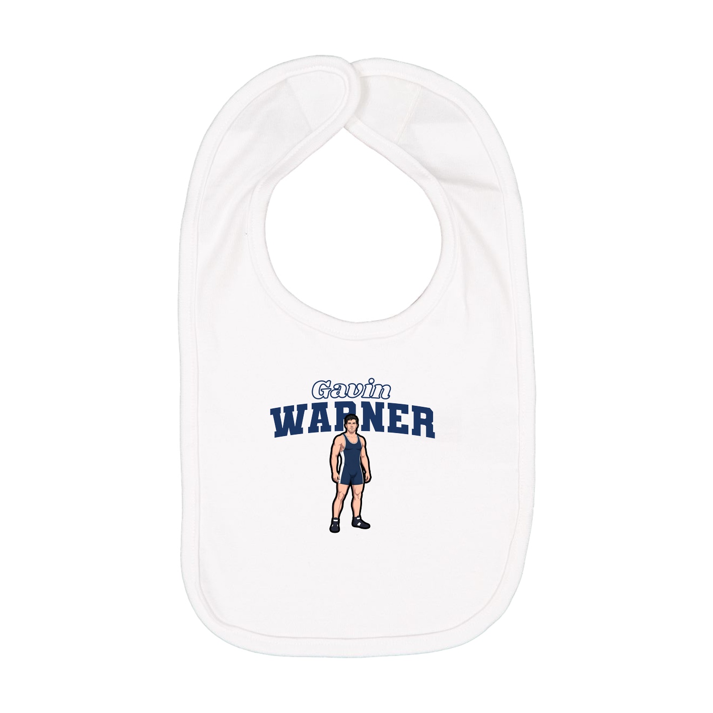 Infant Bib — Name Arch in White