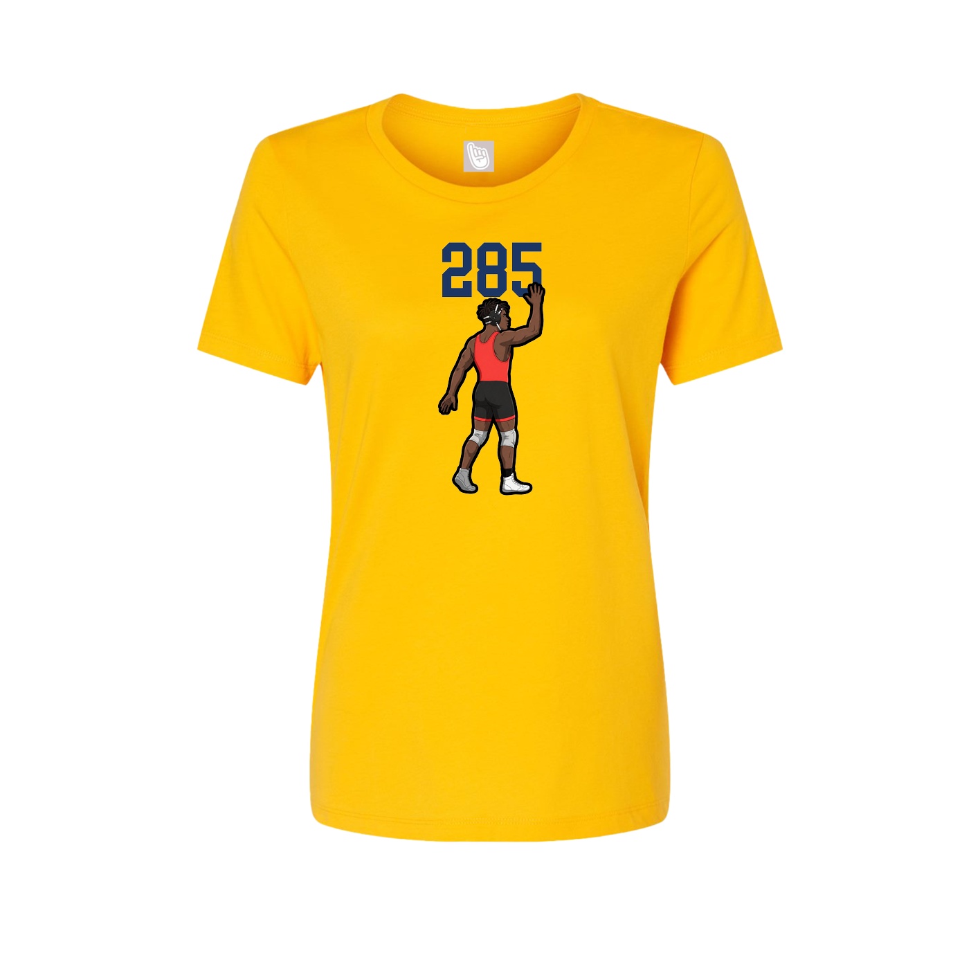 Fitted Women's Tee — Number Top in Gold