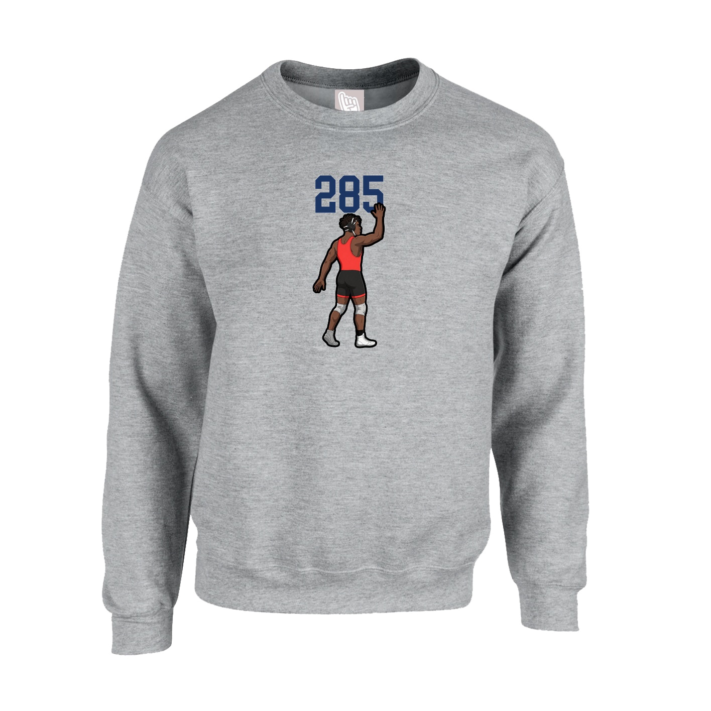 Fleece Crew — Number Top in Grey
