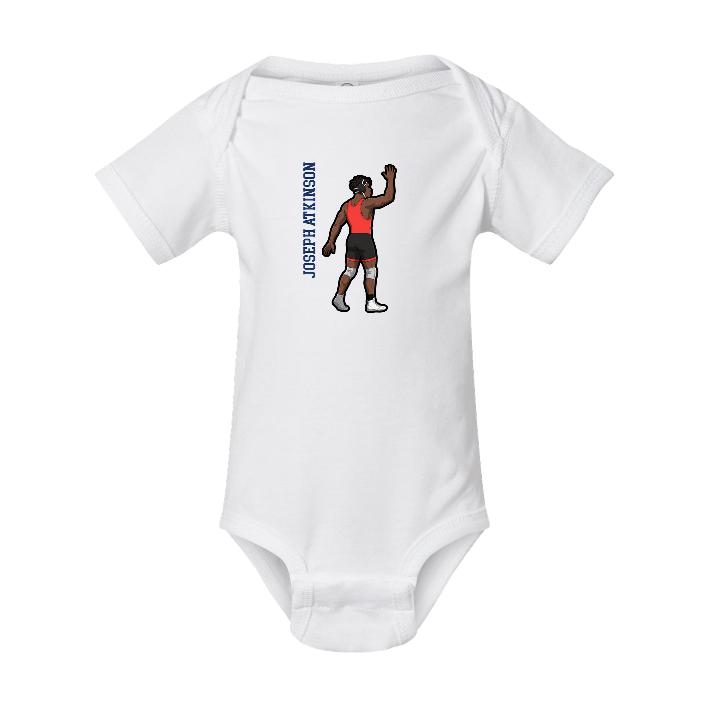 Baby Onesie — Name Vertical in White