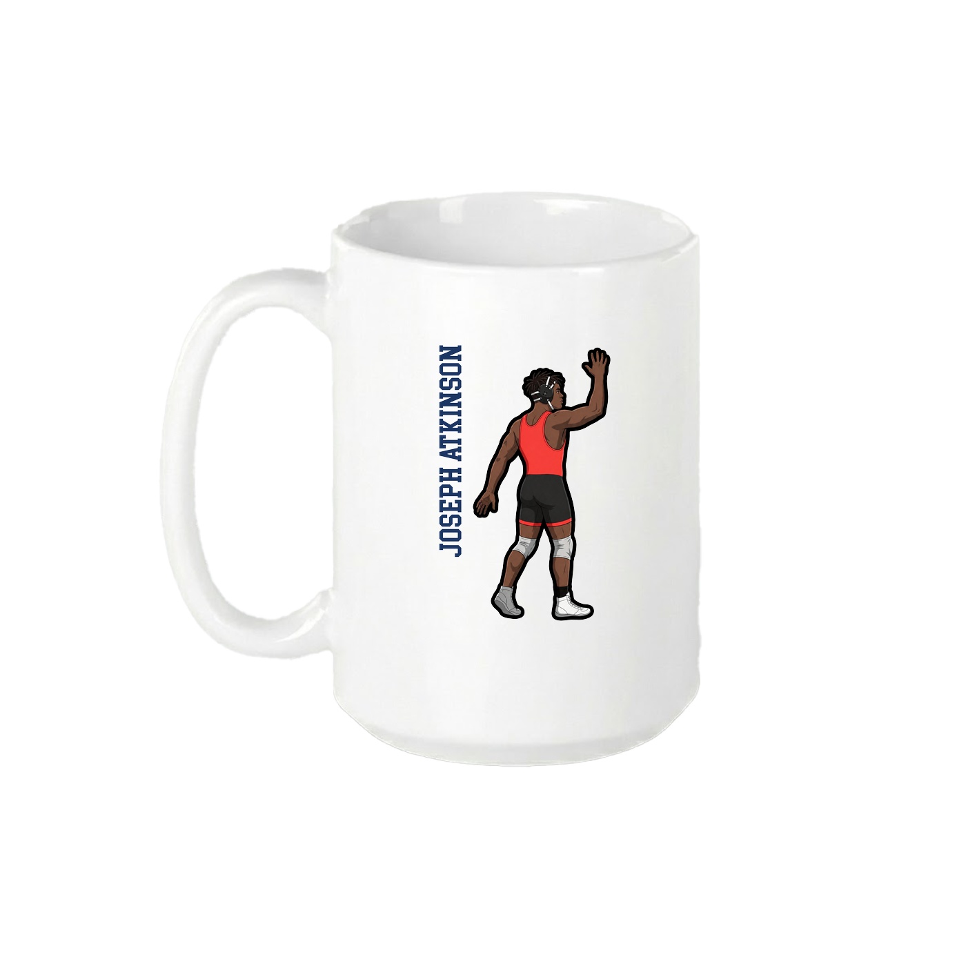 15oz Coffee Mug — Name Vertical in White