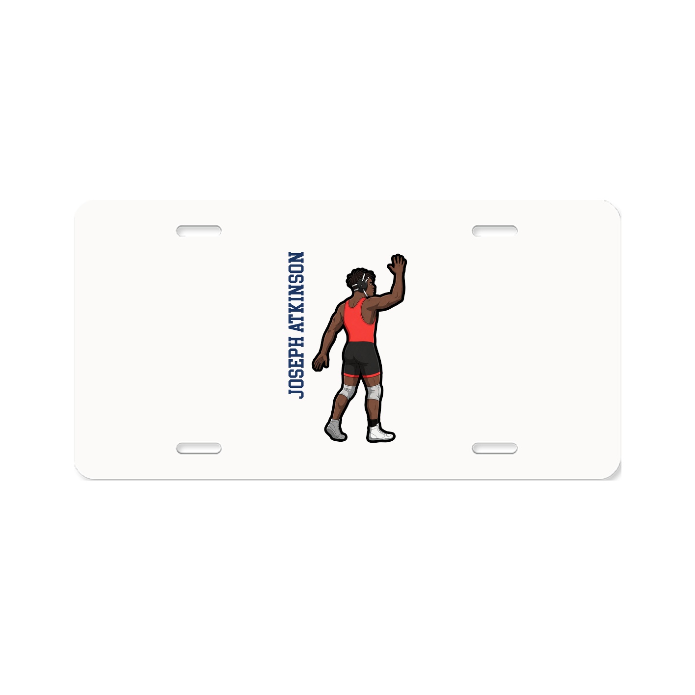 License Plate — Name Vertical in Classic