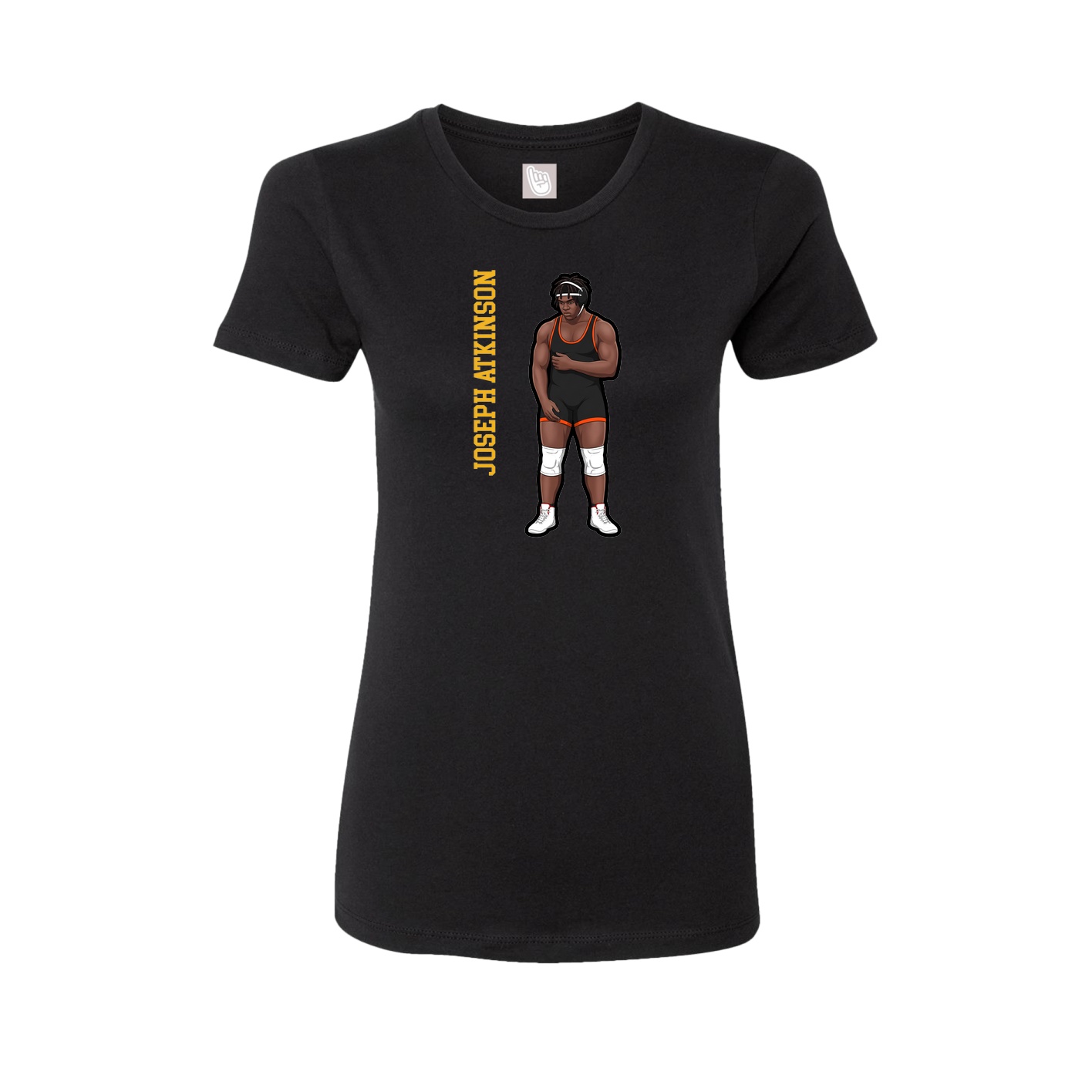 Fitted Women's Tee — Name Vertical in Black