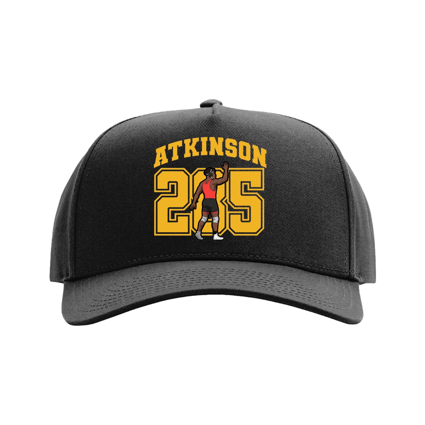 Full Fabric Five-Panel Champ Cap — Number in Black