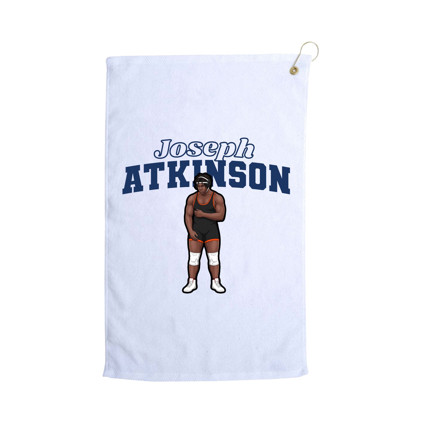 Golf Towel — Name Arch in White
