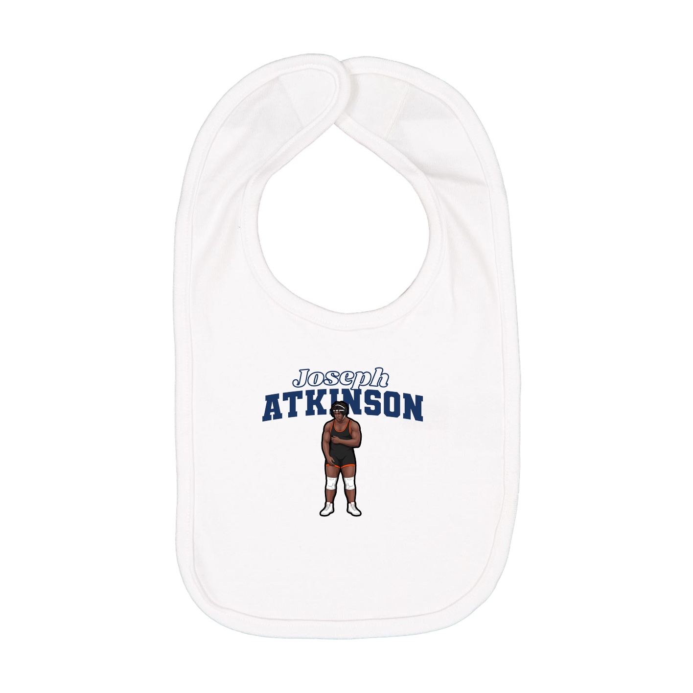 Infant Bib — Name Arch in White